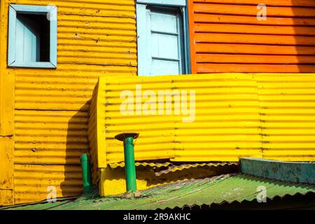 Detail of a colourful house facade in La Boca, Buenos Aires, Argentina Stock Photo