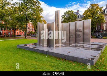 Amsterdam, NL - OCT 12, 2021: Vrouwen van Ravensbruck is a memorial at the Museumplein, commemorating the murdered and perished in the Ravensbruck Naz Stock Photo