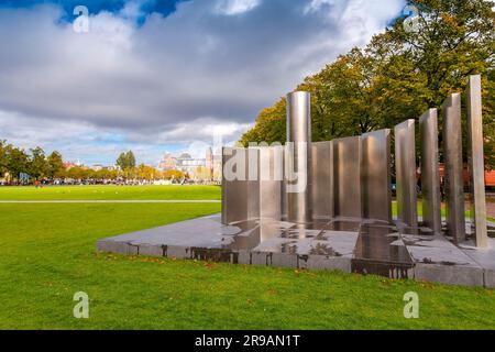 Amsterdam, NL - OCT 12, 2021: Vrouwen van Ravensbruck is a memorial at the Museumplein, commemorating the murdered and perished in the Ravensbruck Naz Stock Photo