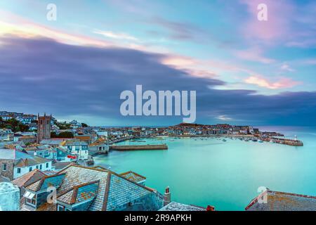 The beautiful coastal town of St Ives in Cornwall, England, at dawn Stock Photo