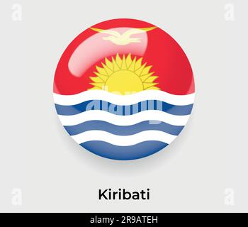 Kiribati glossy flag bubble circle round shape icon vector illustration glass Stock Vector