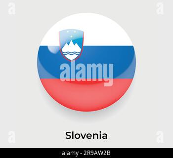Flag of Slovenia. Round glossy badge Stock Vector Image & Art - Alamy