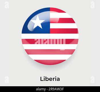Liberia Map with Round Liberia Flag Pin Pointer on Circular Globe ...