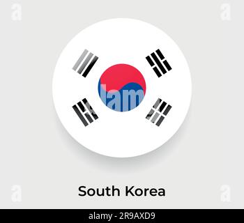 South Korea glossy flag bubble circle round shape icon vector illustration glass Stock Vector