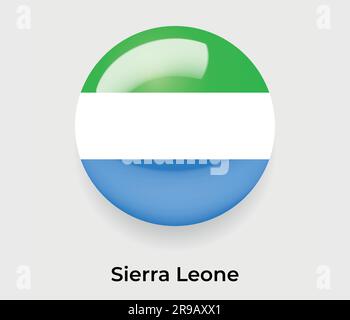 Sierra Leone glossy flag bubble circle round shape icon vector illustration glass Stock Vector