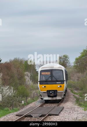 A Chiltern Railways class 165  train at Little Kimble on the single track railway Stock Photo