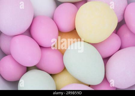 Close-up of easter eggs in various colors Stock Photo