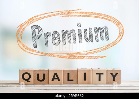 Premium quality bade made of wooden blocks on a table Stock Photo