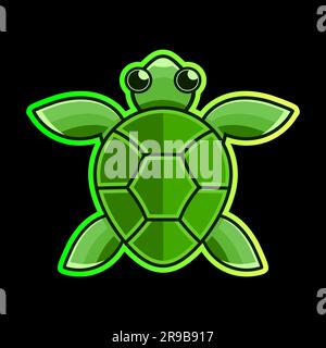 Sea turtle. Realistic, artistic, colored drawing of a sea turtle on a white background Stock Vector