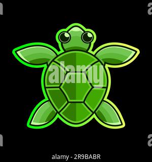 Sea turtle. Realistic, artistic, colored drawing of a sea turtle on a white background Stock Vector