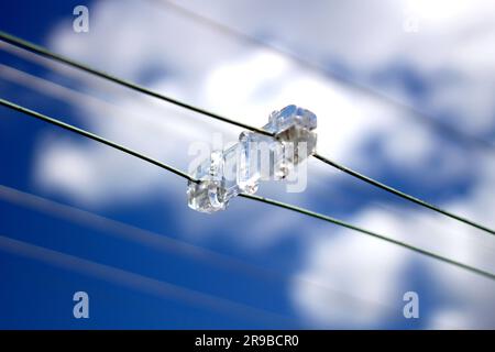 Radio astronomy antenna isolator close up, equipment Stock Photo