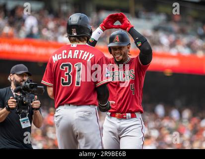 San Diego Padres' Matt Carpenter runs against the Arizona Diamondbacks of a  baseball game Tuesday, April 4, 2023, in San Diego. (AP Photo/Gregory Bull  Stock Photo - Alamy