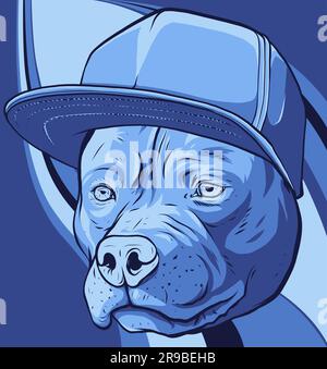 vector illustration of dog on colored background Stock Vector