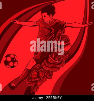 Abstract soccer player quick shooting a ball Stock Vector Image & Art ...