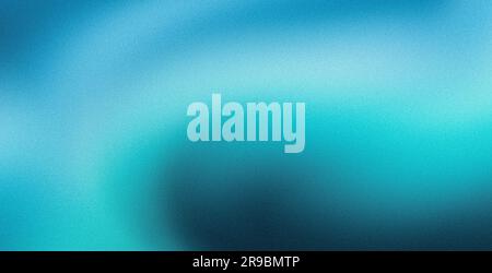 Teal blue grainy gradient background poster backdrop noise texture webpage header wide banner design Stock Photo