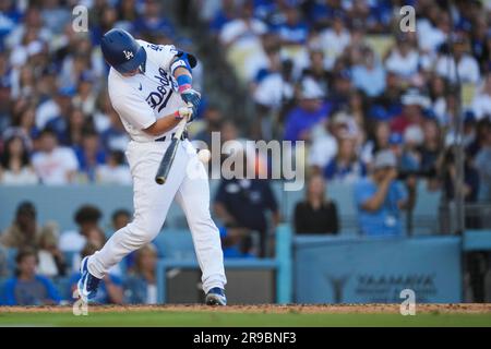Los Angeles Dodgers catcher Will Smith (16) hits a home run during an MLB  regular season game against the Houston Astros, Wednesday, August 4, 2021,  i Stock Photo - Alamy