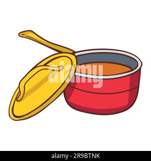 Cooking pot icon. Cartoon illustration of cooking pot vector icon for web Stock Vector