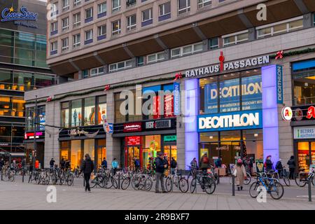 Berlin, Germany - DEC 21, 2021: Alexanderplatz is a large public square and transport hub in the central Mitte district of Berlin. Named after the Rus Stock Photo