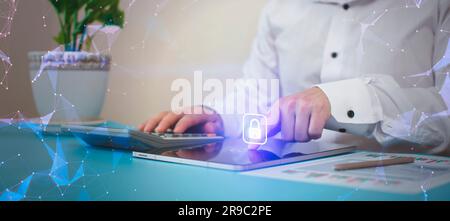 cybersecurity concept, Internet network security concep Stock Photo