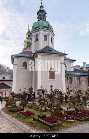 Salzburg, Austria - December 27, 2021: St Peter's Abbey, or St Peter's Archabbey is a Benedictine monastery and former cathedral in the Austrian city Stock Photo