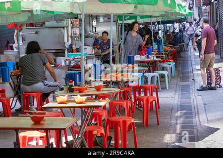 Open air street restaurant, Stanley Street, Central, Hong Kong, SAR, China Stock Photo