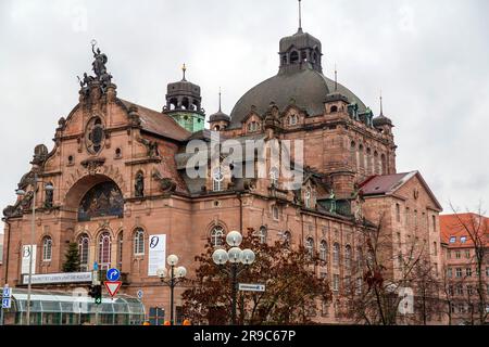 Nuremberg, Germany - DEC 28, 2021: The Staatstheater Nurnberg is one of the four Bavarian state theatres and shows operas, plays, ballets and concerts Stock Photo