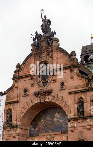 Nuremberg, Germany - DEC 28, 2021: The Staatstheater Nurnberg is one of the four Bavarian state theatres and shows operas, plays, ballets and concerts Stock Photo