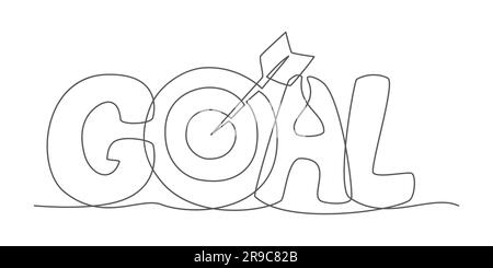 Goal One line drawing. Concept for Success, Goal, Winner, Luck, Business Stock Vector