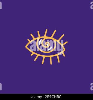 eye spiral hypnotic imagination mystery magic line style icon illustration Stock Vector