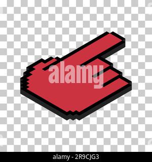 Mouse cursor isometric pixel icon, web click symbol, computer pointer vector illustration . Stock Vector