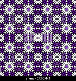 Andalusian style islamic ceramic tiles seamless pattern, geometric repeat background Stock Photo