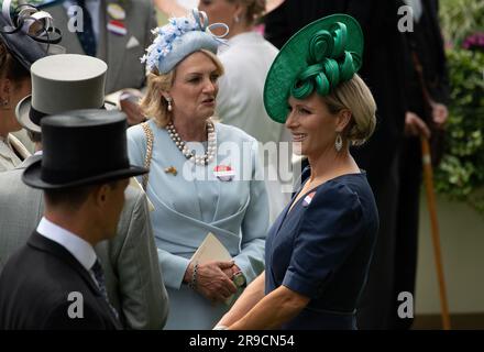 Ascot, Berkshire, UK. 21st June, 2023. Zara Tindall joined the Royal Procession on day two of the famous race meeting at Ascot Racecourse. Credit: Maureen McLean/Alamy Live News Stock Photo