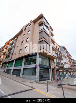 Girona, Catalonia, Spain - FEB 12, 2022: Cityscape and generic architectural view in the modern residential areas of Girona. Stock Photo