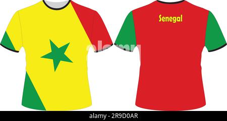 T Shirts Design with Senegal Flag Vector Stock Vector