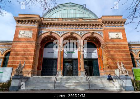 Madrid, Spain - FEB 17, 2022: The Velazquez Palace is an exhibition hall located in Buen Retiro Park, Madrid, Spain. Built in1883 by Ricardo Velazquez Stock Photo