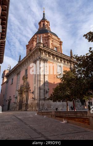 Madrid, Spain - FEB 16, 2022: The Church de San Andres is a church in Madrid, Spain. It was declared Bien de Interés Cultural in 1995. Stock Photo