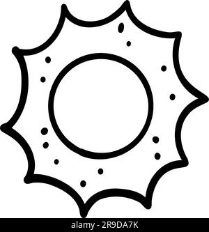 Hand drawn doodle sun. Simple line vector illustration for print, card, coloring page Stock Vector