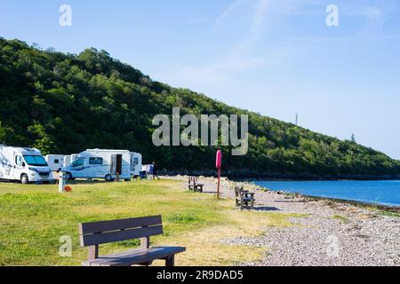 Bunree Campsite at Onich, Fort William,Scotland, UK. Stock Photo