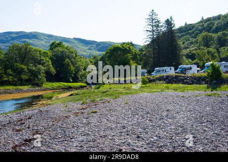 Bunree Campsite at Onich, Fort William,Scotland, UK. Stock Photo