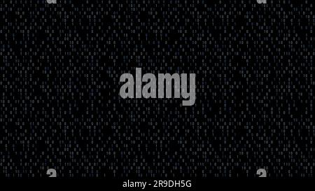 Computer data pattern. Binary code seamless vector background. Zero one encryption black blue texture. Stock Vector