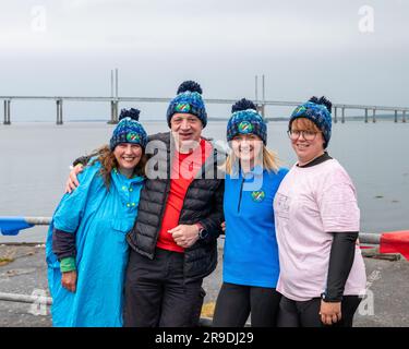 Kessock Ferry, Inverness, UK. 25th June, 2023. This is scenes from the Kessock ferry Swim which is a Charity Event whereby swimmers cross the old Ferry Line between Kessock and Beauly. Credit: JASPERIMAGE/Alamy Live News Stock Photo