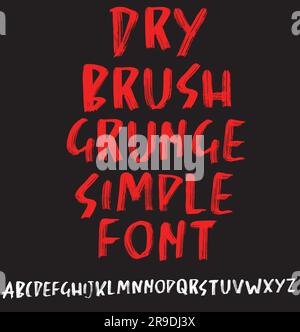 Hand Drawn Dry Brush Font Stock Vector Image & Art - Alamy