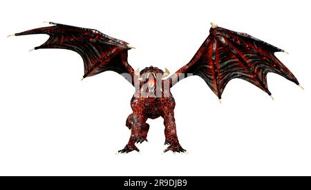 3D rendering of a fantasy dragon isolated on white background Stock ...