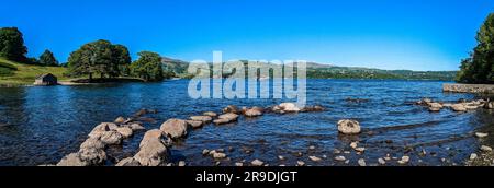 Lake District Landscape around Ambleside, Windemere and Grasmere on lake windemere Stock Photo