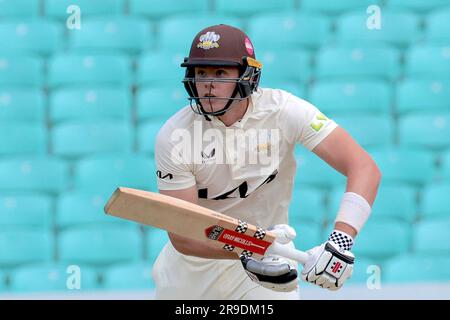 London, UK. 26th June, 2023. as Surrey take on Lancashire in the County Championship at the Kia Oval, day two. Credit: David Rowe/Alamy Live News Stock Photo