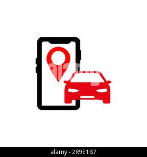 Mobile Phone Navigation Car Location Stock Vector