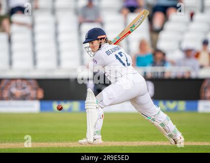 Tammy Beaumont batting for England against Australia  on day four of the 2023 Women’s Ashes Test series. Stock Photo