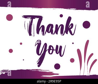 Thank You Card Design with Thank You Lettering and Paint-Inspired Background Stock Vector