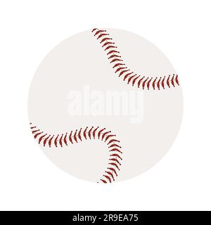 Baseball ball with stitches on white background Stock Vector