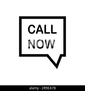 Call now speech bubble on white background, vector illustration Stock Vector